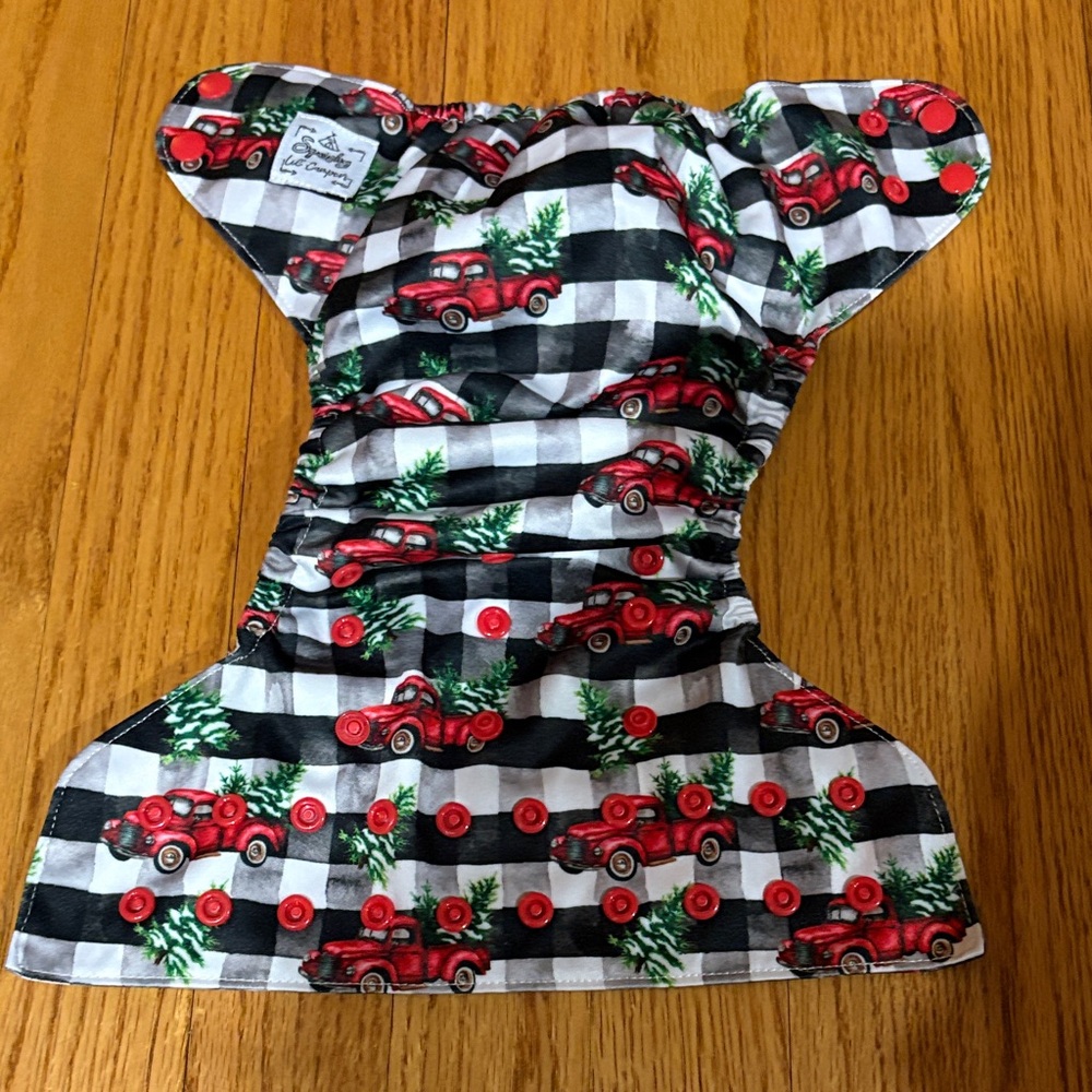 Christmas Tree and Red Truck Cloth Diaper Cover